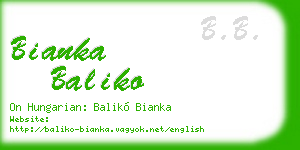 bianka baliko business card