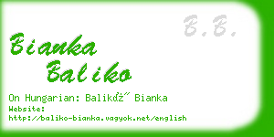 bianka baliko business card